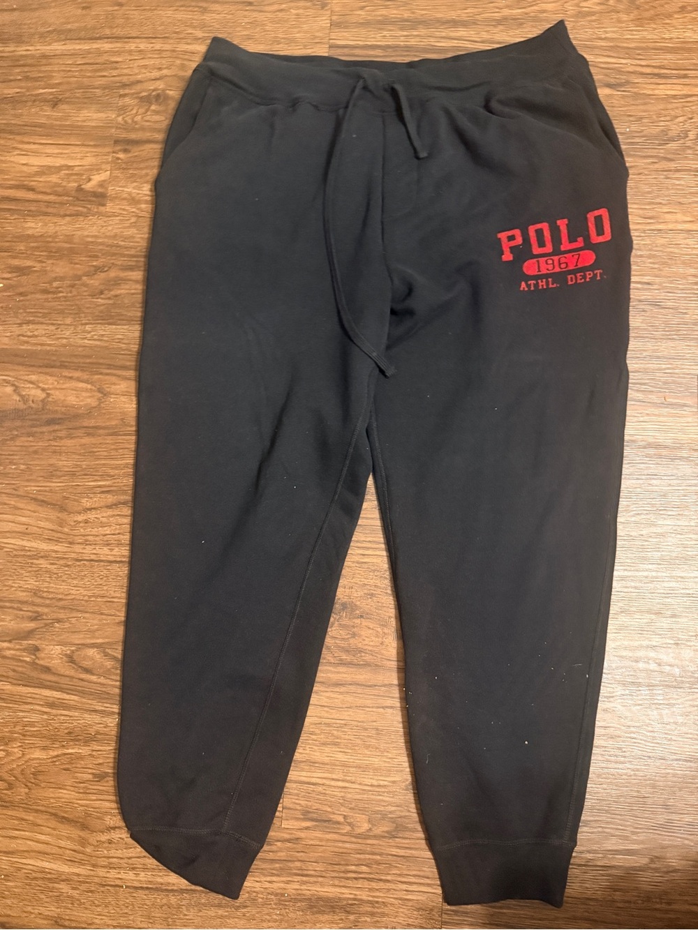 Polo by Ralph Lauren Black MensJogger Pants with Red Logo XXL
